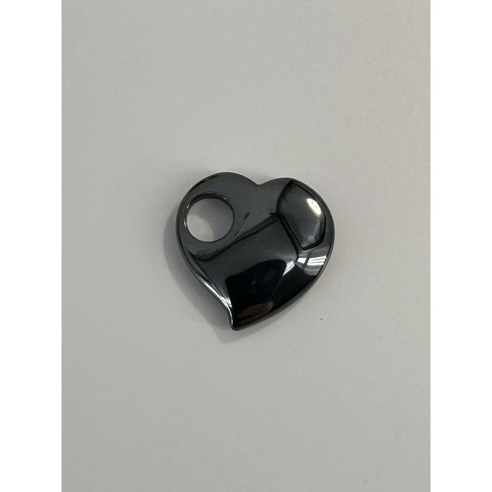 Vintage Smooth‎ Heart Onyx Pendant